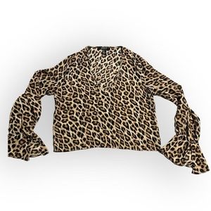 Forever 21 Cheetah print sheer long sleeve blouse 🐆❤️‍🔥